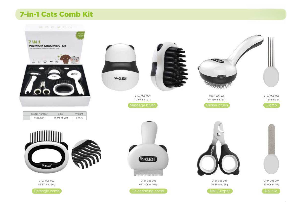 Cat grooming set 7-in-1